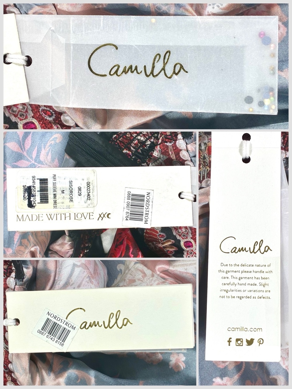Camilla Sisterhood of the Rose Puff Sleeve Mini Dress Medium NWT - Picture 6 of 17